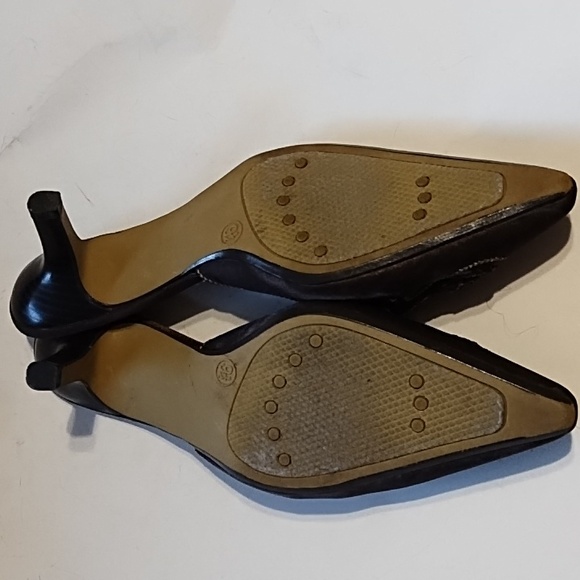 White Stag Brown Satin Beaded Shoes - Picture 5 of 12